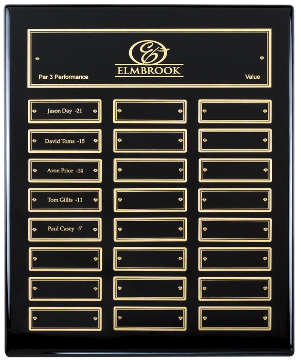 Black Finish Perpetual Vertical 24 Plate (Pick Gold or Silver Plates)