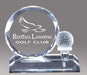 GOLF BALL FACETED CRYSTAL AWARD ON BASE
