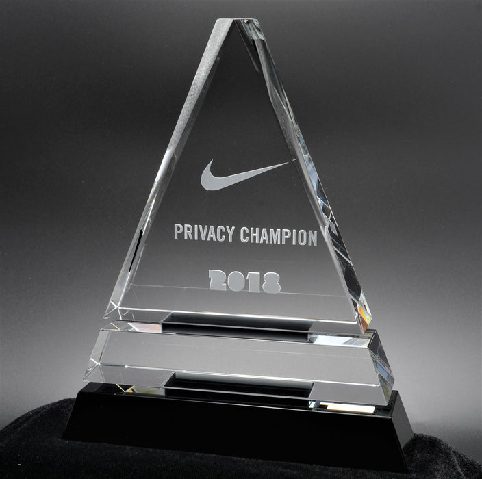 Clear Crystal Triangle on Black Crystal Award