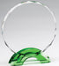 Circle Crystal Award on Double Green Arch Base