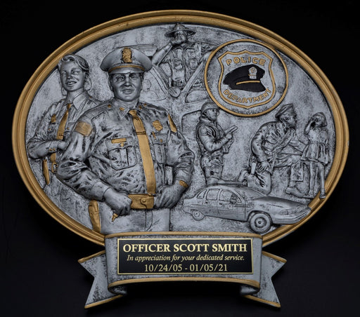 Police Resin Plaque with various Police Poses