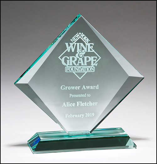 Diamond thick jade glass award