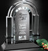 Arched optically flawless crystal award