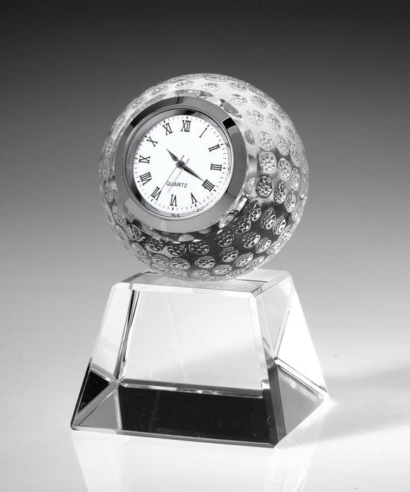 Optical Crystal Golf Ball Clock with Presentation Box