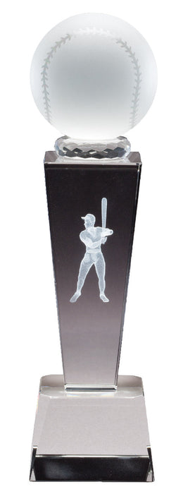 Baseball Crystal SPORT TOWER Trophy, 3D male image
