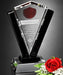 The Conquest Crystal Award is similar in design to a shield