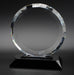 Round Crystal Award with Rectangular Facets on Black Base
