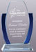 Glass Arch Award with Blue curved stripes on each side
