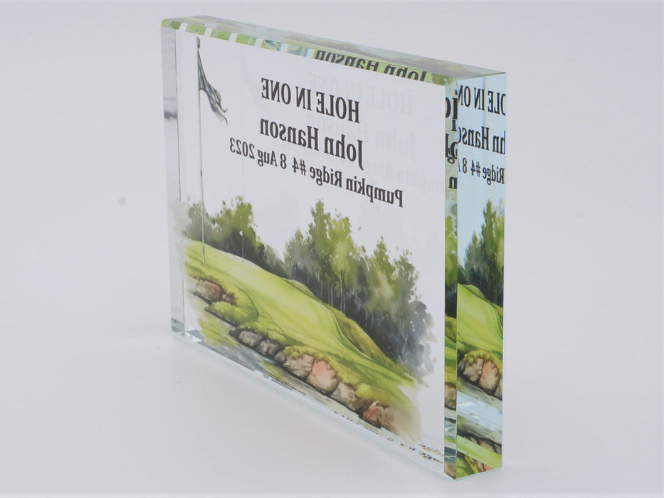 Crystal Circle Golf Hole-in-One Plaque