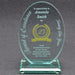 Jade Glass Oval Award on Base