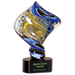 Diamond Twist Art Glass Award with Black Glass Base