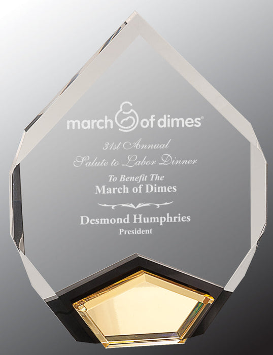 Gold Diamond Marquis Acrylic Award