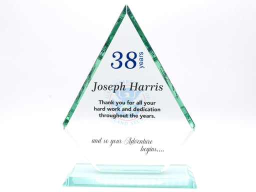 Jade Glass Diamond Award on base