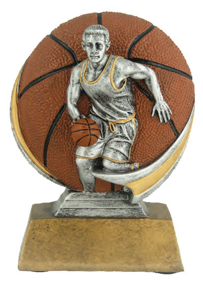 Basketball Colored Resin Trophy Male
