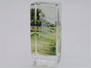 Golf 3D Figure Male in Crystal Cube Award with full color printing background