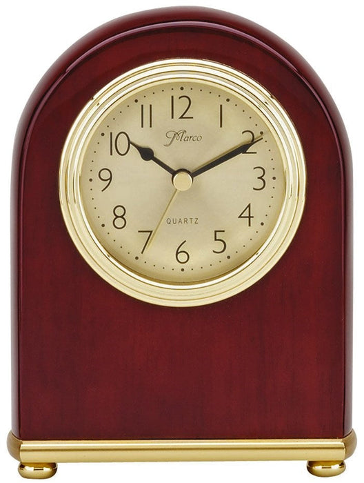 ROSEWOOD PIANO FINISH CLOCK WITH BRASS ACCENT