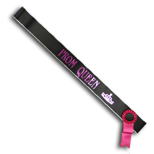 Custom Adult Queen Sash with Rosette and Silver Edge