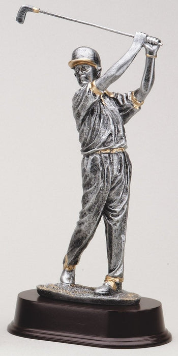 Golfer with Cap, Silver with Gold Trim Trophy