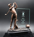 Golf Figure Trophy with Engravable Glass 4"X6"