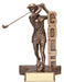Golf Female Figure Trophy with Sport Name vertically