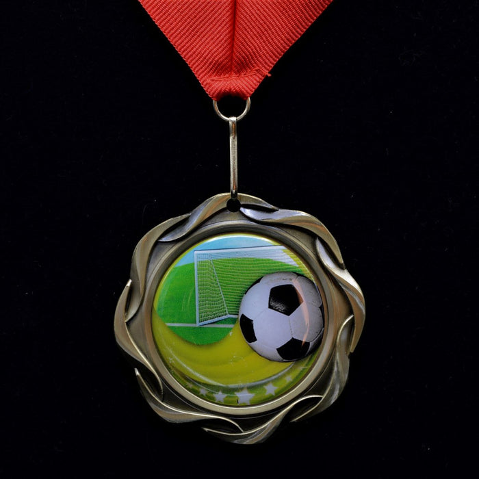 Soccer Fusion Medal with Colored Dome