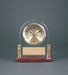 Arch Glass Desk Clock with Metal Posts & Rosewood Piano Finish