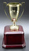 Metal Cup Trophy, Gold Finish on Rosewood Piano Finish Base