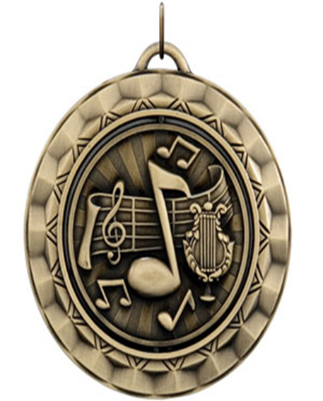 2-15/16" Music Spinner Medals